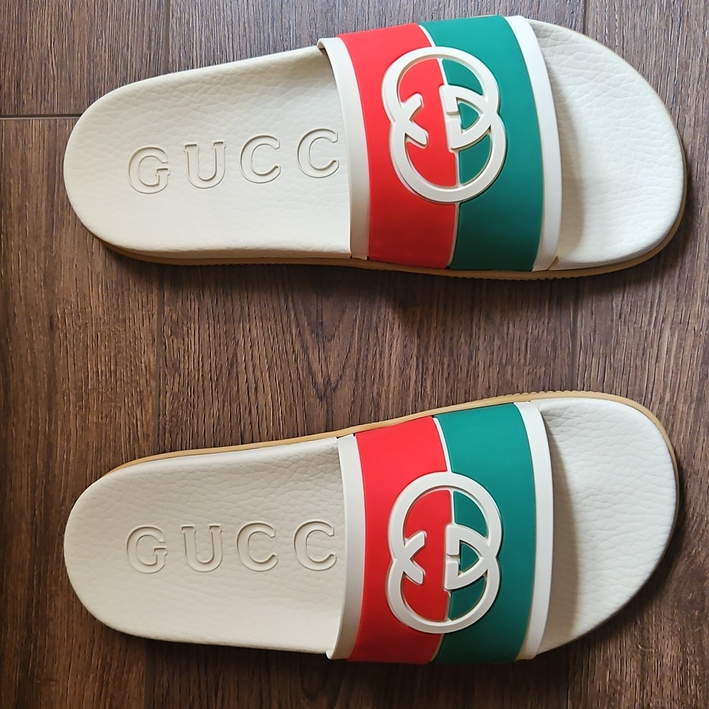 GUCCI SLIDES INTERLOCKING G ORANGE SIZE EU 40 - Picture 9 of 15
